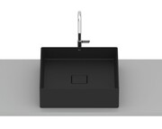 Roca Terra umywalka nablatowa 40x40 cm kwadratowa Fineceramic czarny mat A32787Y080