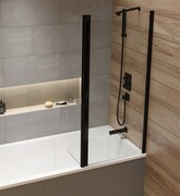 Sanplast Exa Line PR2-W/EXA LINE parawan nawannowy 70x150 cm czarny matowy 600-540-1800-59-401