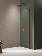 New Trendy Nesta Copper Brushed kabina Walk-In 120x200 cm wspornik kątowy miedź szczotkowana/szkło przejrzyste K-1751-WL