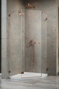 Radaway Essenza Pro Brushed Copper Ptj kabina pięciokątna 80x80 lewa szczotkowana miedź 10100000-93-01L/10100100-01-01
