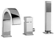 Paffoni Bateria wannowa 3-otworowa Level Cubo chrom LEC040CR