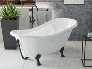 Besco Otylia wanna owalna Retro 170x77 + nogi czarne #WKO-170W+CZ