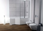 Besco Integra 170x75cm Wanna asymetryczna Prawa + parawan 2-skrzydłowy #WAI-170-PP2