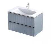 Oristo Etna szafka podumywalkowa wisząca Ryflowana 80x50x45 szaroniebieski mat OR52-SD2S-80-16R