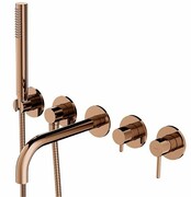 Omnires Y bateria wannowa 5-otworowa podtynkowa z długą wylewką miedź połysk Y1237-1CP ___ RABAT W KOSZYKU! ___