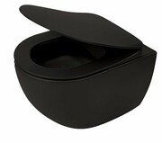 Deante Peonia Zero Nero miska wisząca bez kołnierza z deską wc czarny mat CDEDNZPW
