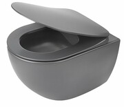 Deante Peonia Zero miska wisząca bez kołnierza z deską wc antracyt/titanium CDEDDZPW