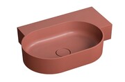 Omnires Ovo M+ umywalka nablatowa/wisząca prawa 66x44 cm terracotta mat OVO645UWPTE