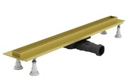 Schedpol Schedline Slight Line Low odpływ liniowy z maskownicą Slight Plate Gold do zabudowy płytkami 100x3,5cm SOLPLZ-100035LOW