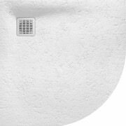 Roca Terran 90x90cm brodzik półokrągły konglomeratowy biały AP10538438401100