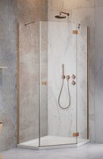 Radaway Essenza Ptj Brushed Copper kabina pięciokątna 100x100cm prawa szczotkowana miedź 1385010-93-01R/1385051-01-01