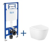 Roca zestaw podtynkowy DUPLO ONE + miska WC podwieszana ONA RIMLESS COMPACTO z deską A893106400