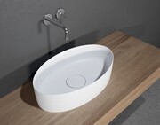 Riho Limited Thin umywalka owalna nablatowa 58x35x14 cm BIAŁY MAT W025001105