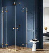New Trendy Avexa Gold Brushed kabina prostokątna 110x120x200 cm złoto szczotkowane przejrzyste EXK-1888
