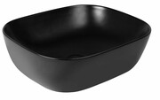 Oltens Hamnes umywalka 46,5x37,5 cm nablatowa owalna z powłoką SmartClean czarny mat 40801300