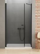 New Trendy New Soleo Black 130x195 cm drzwi wnękowe wspornik skośny szkło przejrzyste D-0981A