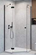 Radaway Essenza 8 Black Ptj kabina pięciokątna 100x80cm lewa czarny mat/szkło przejrzyste 10490000-54-01L/10490800-01-01