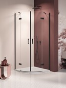 New Trendy Nesta Black kabina półokrągła 80x80x200 cm szkło przejrzyste K-3781