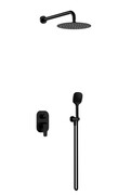 Excellent Clever 2.0 zestaw prysznicowo-wannowy podtynkowy z deszczownicą 25 cm, 2 funkcyjny, czarny soft AREX.SET.4145BS