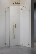 Radaway Essenza Pro Brushed Gold Ptj kabina pięciokątna 80x100 prawa szczotkowane złoto 10100000-99-01R/10100500-01-01
