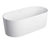 Omnires Ovo M+ wanna wolnostojąca z przelewem 160 x 75 cm biały połysk OVO160WWZPBP