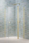 Radaway Nes Brushed Light Gold Ptj kabina pięciokątna 100x80cm prawa szczotkowane jasne złoto 10052000-98-01R/10052200-98-01