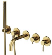 Omnires Y bateria wannowa 5-otworowa podtynkowa z krótką wylewką mosiądz szczotkowany Y1237/1SBSB