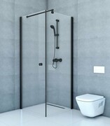 Sea Horse Fresh Line Black kabina natryskowa narożna kwadratowa 80x80cm lewa z powłoką przejrzyste BKB259/1TKL+