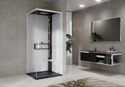 Novellini Glax 2 2.0 kabina z hydromasażem hydro plus 90x90 prawa czarna G22GF99DT1L-1HU