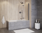 Besco Lumix Gun Metal parawan nawannowy 2-skrzydłowy Szczotkowany Grafit 100x145cm PLGM-2S