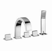 Paffoni Bateria wannowa 5-elementowa Level Piatta chrom LEP044CR