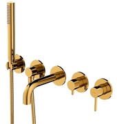 Omnires Y bateria wannowa 5-otworowa podtynkowa z krótką wylewką złoty połysk Y1237-1SGL