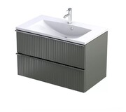 Oristo Etna szafka podumywalkowa wisząca Ryflowana 80x50x45 oliwkowy mat OR52-SD2S-80-17R