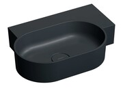 Omnires Ovo M+ umywalka nablatowa/wisząca prawa 55x38 cm black lava mat OVO555UWPBLV