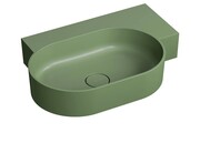 Omnires Ovo M+ umywalka nablatowa/wisząca prawa 66x44 cm olive mat OVO645UWPOL