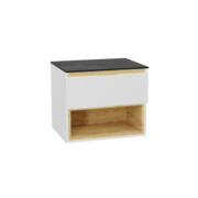 Excellent Tuto 2.0 szafka wisząca front gładki niski biały połysk 60x50x46,5 cm blat marmur MLEX.2171.K.60.01MA.WHWH