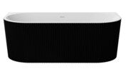 Besco Leya B&W 170x78cm wanna wolnostojąca przyścienna ryflowana akrylowa + syfon klik-klak chrom #WASB-170-L
