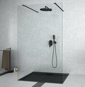 Besco Aveo Due Black kabina walk-in 140x195cm przejrzyste ADB-140-195C