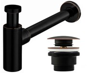 Rea Syfon Umywalkowy Klik-Klak Uniwersalny Czarny Postarzany REA-A8536