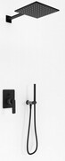 Kohlman Experience Black zestaw prysznicowy z deszczownicą kwadratową 25x25 cm czarny mat QW210EBQ25 __ RABAT W KOSZYKU! __