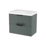 Excellent Blanko szafka 64 cm, szałwiowy mat z umywalką z otworem na baterię, uchwyt czarny mat MLEX.6317.K.640.GNBL