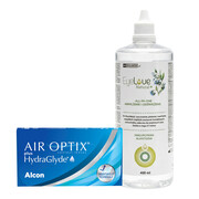 AIR OPTIX plus HydraGlyde 6 szt. + EyeLove Natural+ 400 ml Soczewki i płyny ALCON