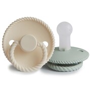 FRIGG Rope Smoczek uspokajający 2-pak silikon 6-18m Cream / Sage