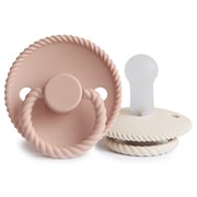 FRIGG Rope Smoczek uspokajający 2-pak silikon 6-18m Blush / Cream