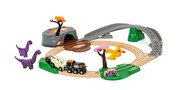 BRIO World Kolejka Drewniana Zestaw z Dinozaurami Dino Przygoda
