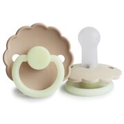 FRIGG Daisy Smoczek uspokajający na noc 2-pak silikon 6-18m Cream