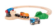 BRIO World Kolejka Drewniana Zestaw Startowy z Dźwigiem i Pociągi