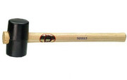 THOR Młotek z czarnej litej gumy 130x70mm z trzonkiem z drewna jesionowego THOR HAMMER