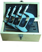 Zestaw precyzyjnych analogowych mikrometrów 0 -100 mm 4-cz. MIB MESSZEUGE