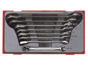 Zestaw 8 kluczy płasko-oczkowych zapadkowych, metryczne TT6508R TENGTOOLS